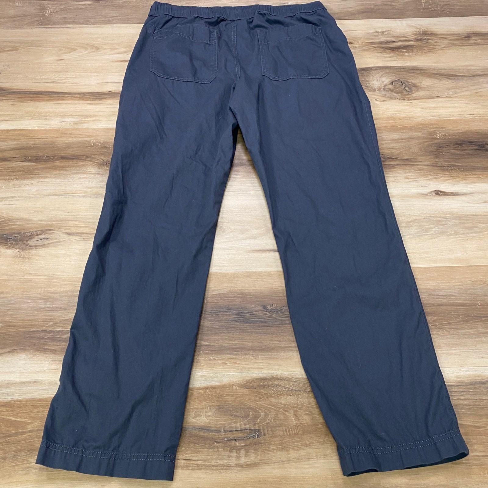 Pact Pants Size L Organic Cotton Stretch Elastic Waist Straight Leg Gray Pact Pants Size L Organic Cotton Stretch Elastic Waist Straight Leg Gray