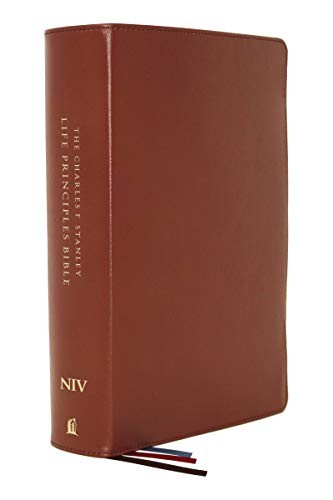 NIV, The Charles Stanley Life Principle\'s Bible (Brown Genuine Leather, Thumb In NIV, The Charles Stanley Life Principle\'s Bible (Brown Genuine Leather, Thumb In
