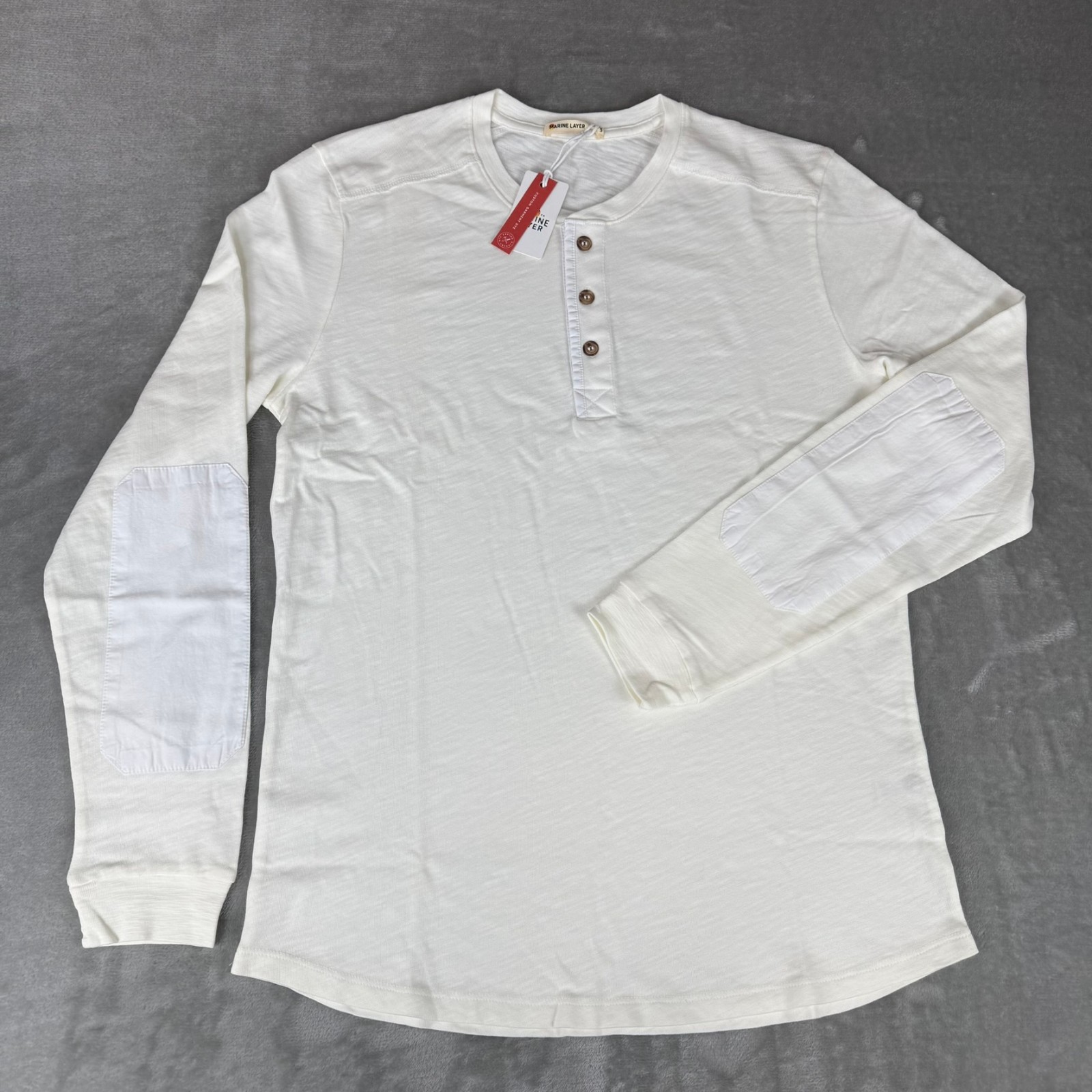 Marine Layer Heavy Slub Henley Shirt Mens Small Antique White Stretch $84 NWT Marine Layer Heavy Slub Henley Shirt Mens Small Antique White Stretch $84 NWT