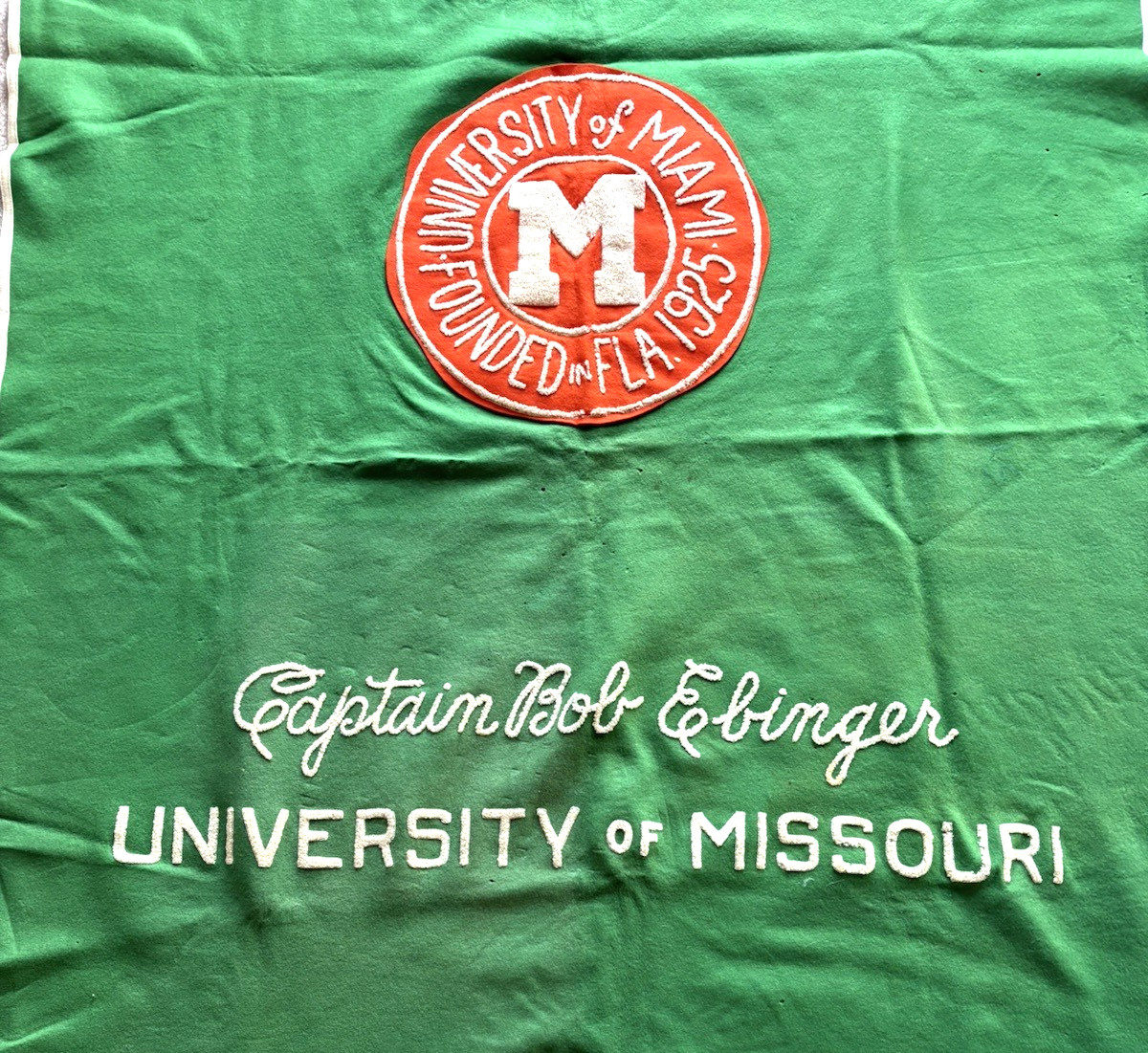 Vintage University of Miami Football Banner