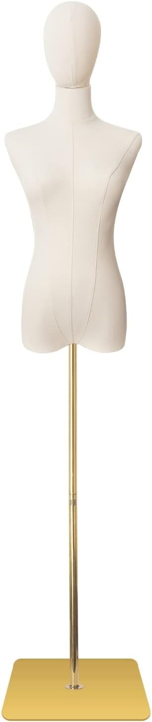 Female Mannequin Torso Dress Forms for Sewing Manicanequin Body Gold Metal Stand Female Mannequin Torso Dress Forms for Sewing Manicanequin Body Gold Metal Stand