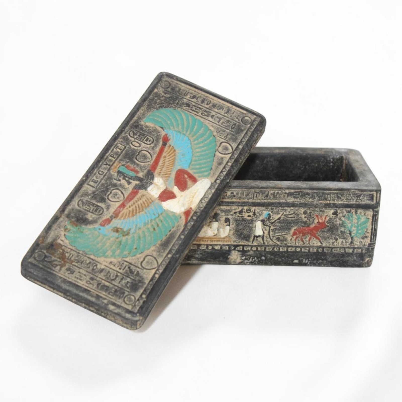 Pharaonic Jewelry Box with Hieroglyphs Egyptian Treasure Keepsake Gift Box Set