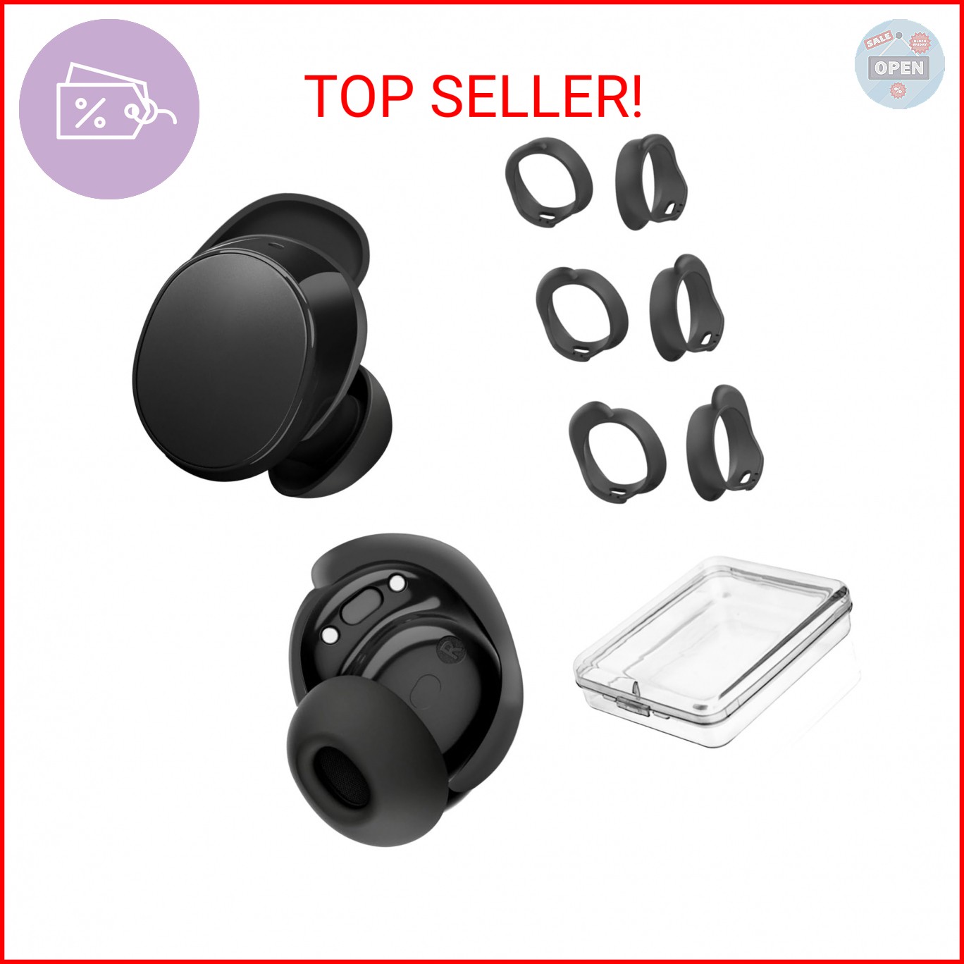 [3 Pairs] Ear Tips Covers for Bose New QuietComfort Earbuds (2024), Silicone Spo