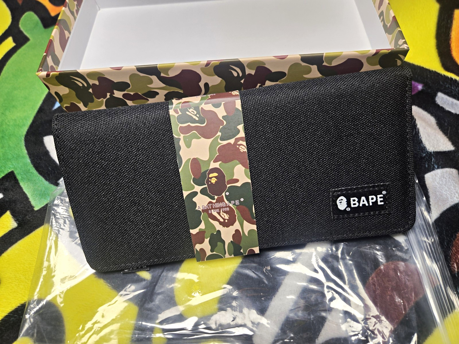 A Bathing Ape BAPE Black Solid Bifold Wallet Ape Head Logo Zip BAPE BATHING APE A Bathing Ape BAPE Black Solid Bifold Wallet Ape Head Logo Zip BAPE BATHING APE