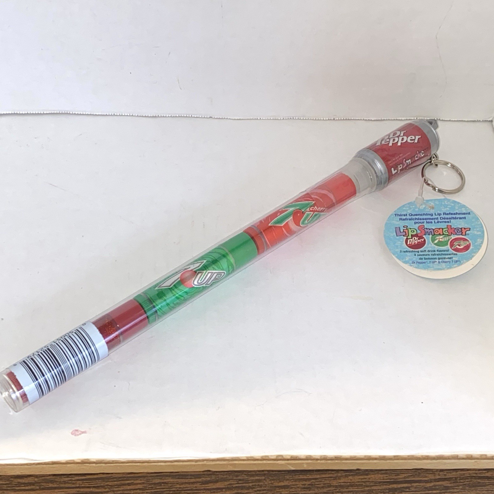 Vtg 2003 Bonne Bell LIP SMACKER Keychain Topper ~ Dr Pepper, 7 Up, 7 Up Cherry