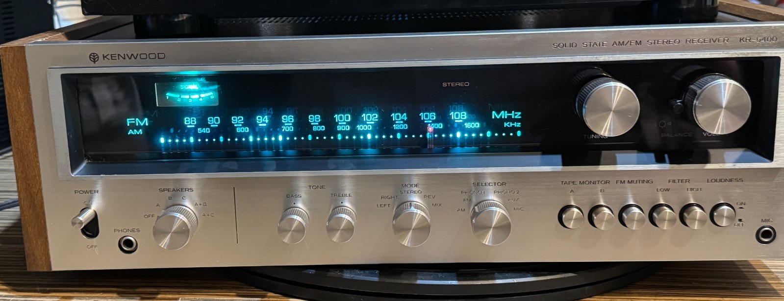 Kenwood KR-5400 Vintage AM/FM Stereo Receiver LED Upgrade Tested Working