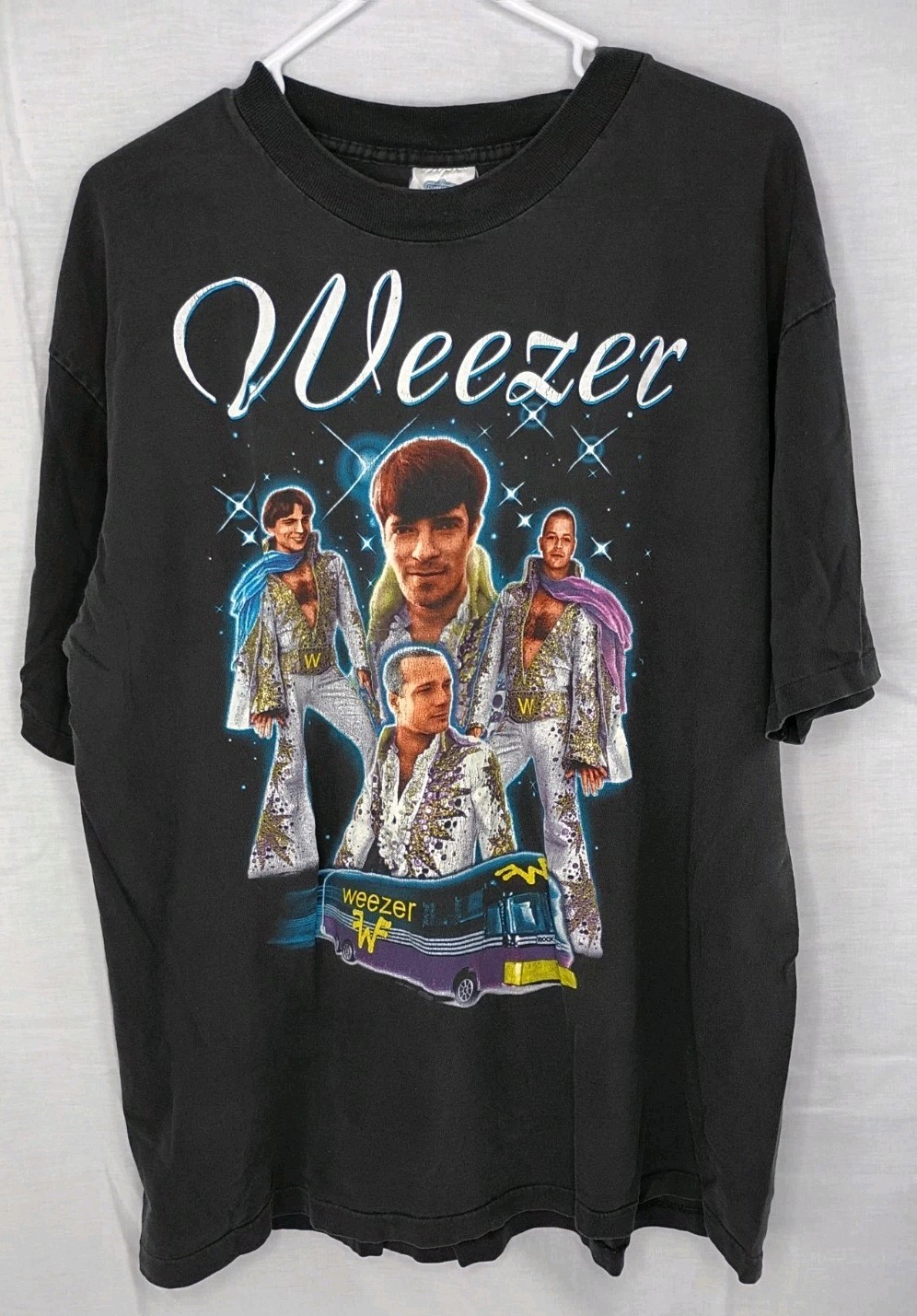 VTG Weezer 95\' Brush Your Teeth Tour Winterland T Shirt Size XL Rare Elvis 