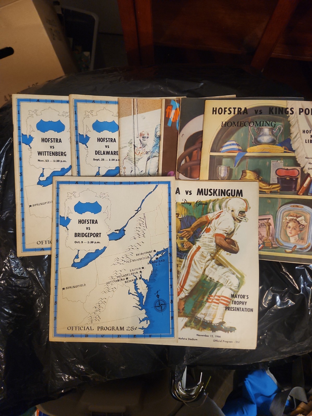 VTG 1965-1966 Hofstra Flying Dutchmen Football Program Lot (7) Hofstra Universit