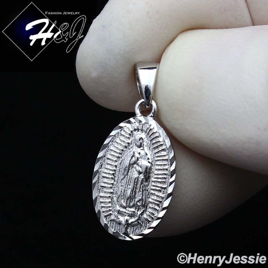 MEN WOMEN SOLID 925 STERLING SILVER SMALL PLAIN VIRGIN MARY CHARM PENDANT*SP289