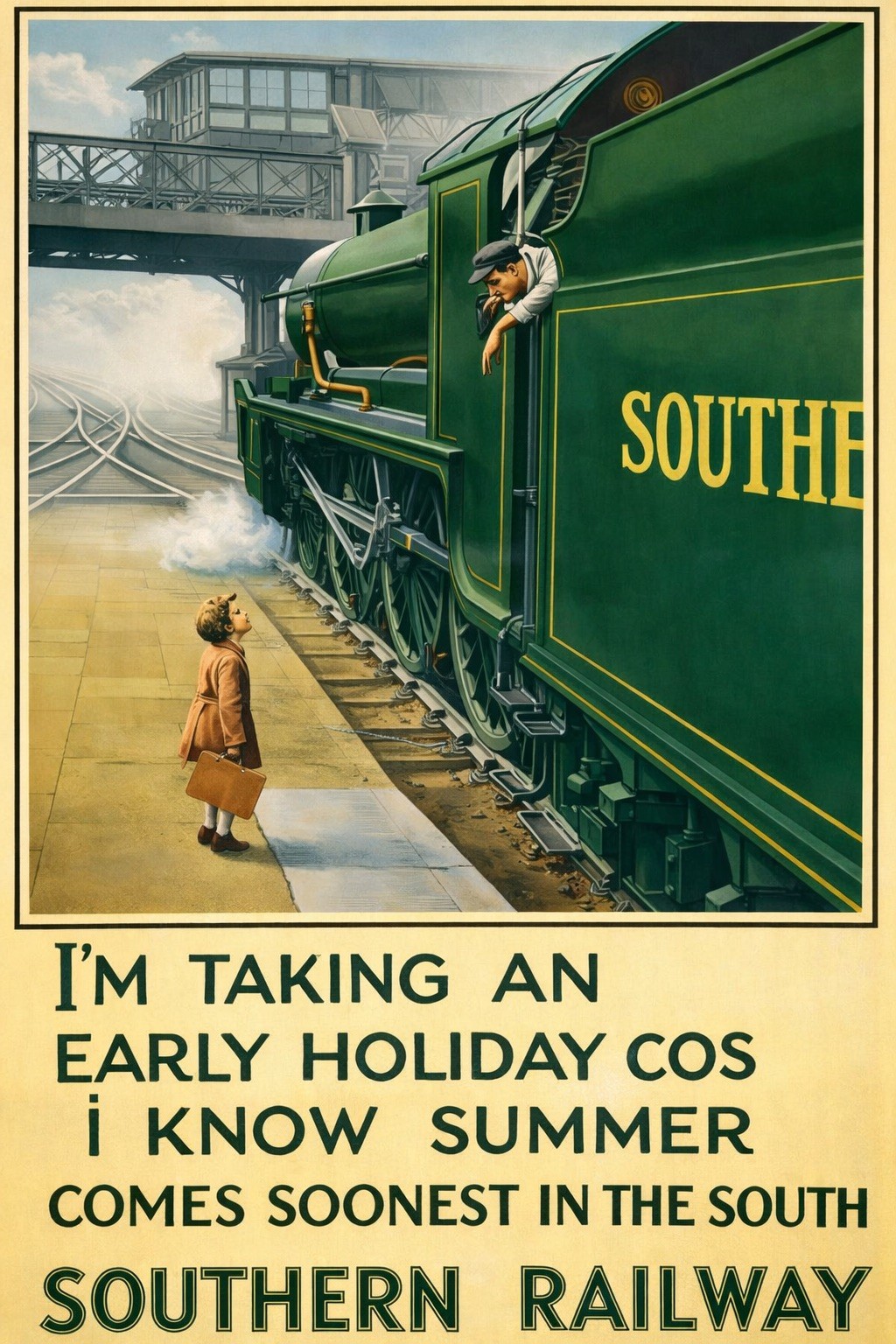 🚂 Vintage Southern Railway Poster - Summer Travels 1930s - 24x36” - Premium