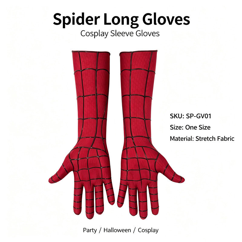 Long Amazing Spider-Man 2 Adult 3D Gloves Spiderman Cos Costume Accessory Gifts
