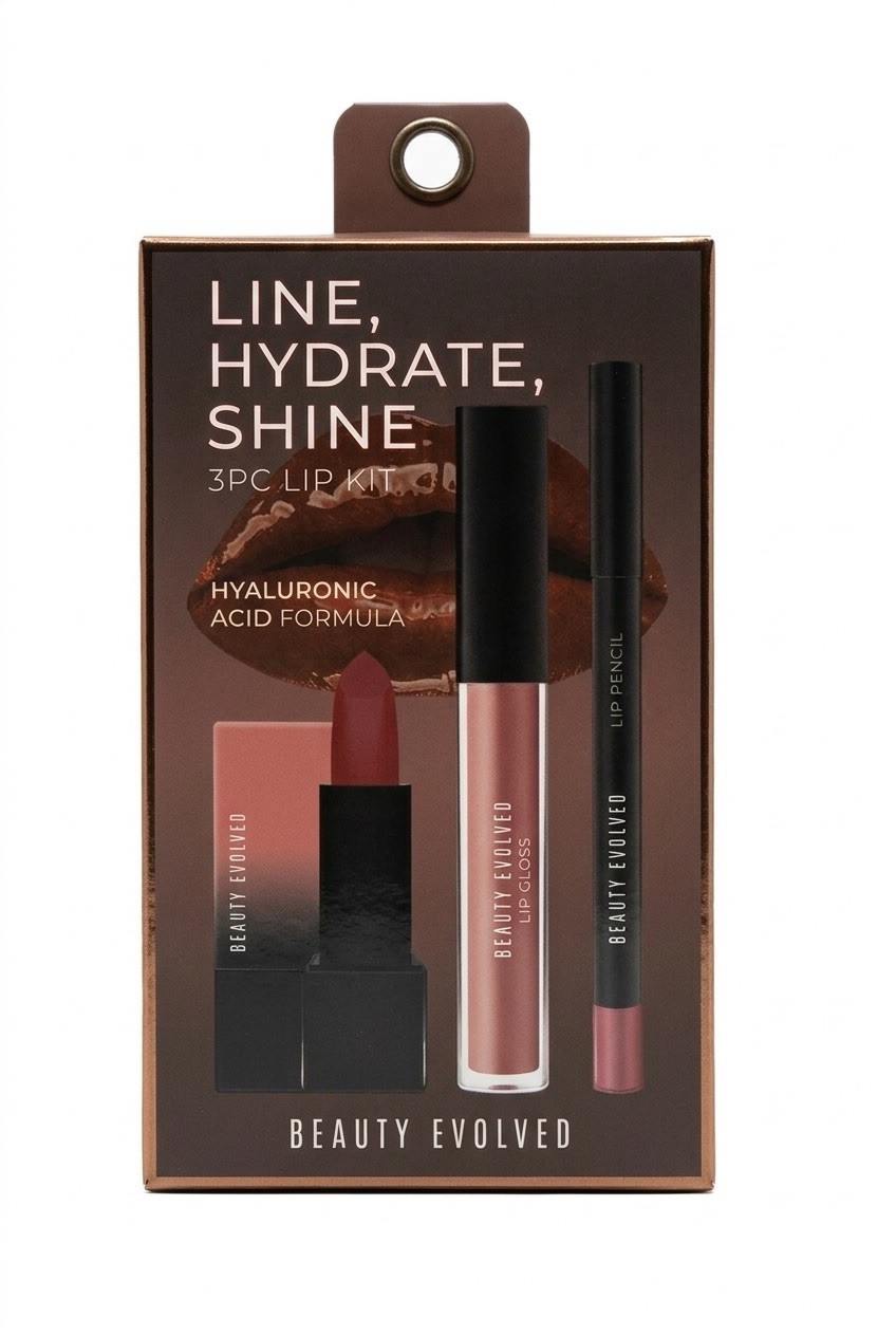 Beauty Evolved Line Hydrate Shine 3PC Lip Kit – Hyaluronic Acid Beauty Evolved Line Hydrate Shine 3PC Lip Kit – Hyaluronic Acid