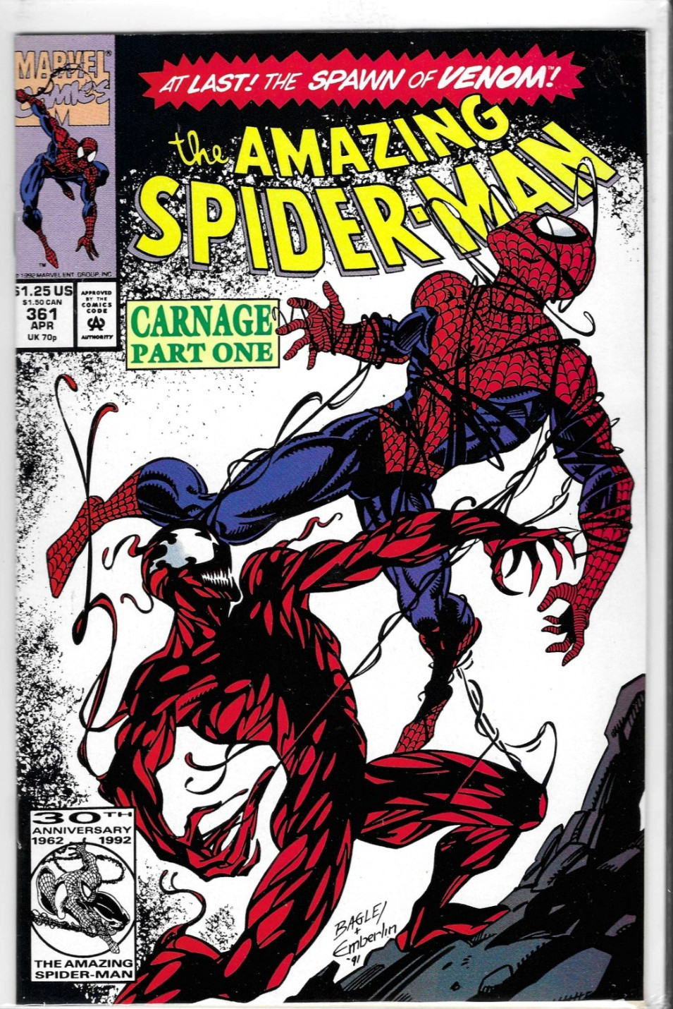 The Amazing Spider-Man #361 (Marvel Comics April 1992) 1st full Carnage NM