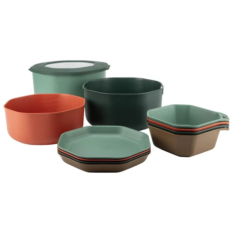 Gerber ComplEAT XL 12-Piece Tableware Set Camping Outdoor Nesting Plates Bowls