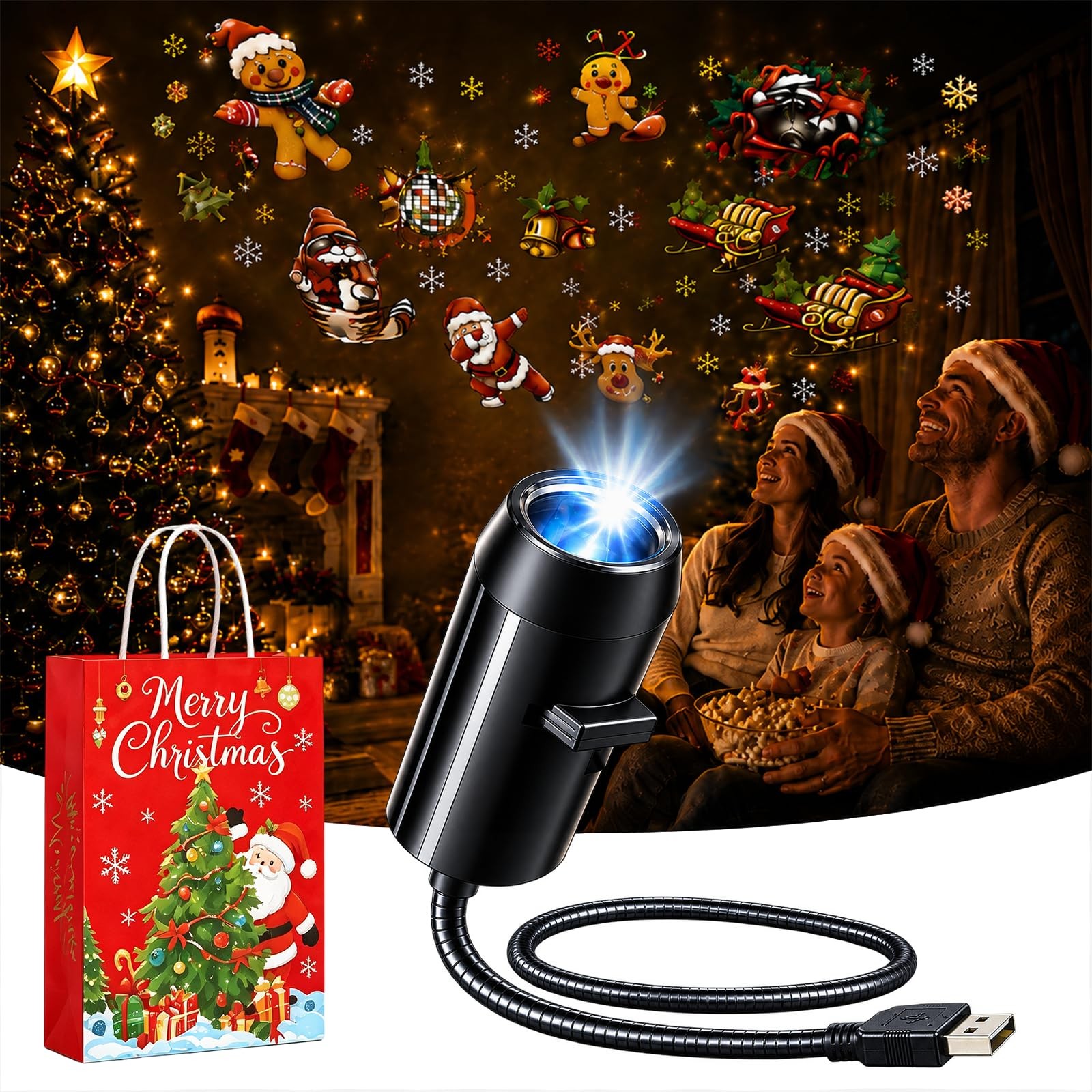 HD Christmas Scene Projector with 10 Festive Scenes, Plug and Play HD Christmas HD Christmas Scene Projector with 10 Festive Scenes, Plug and Play HD Christmas