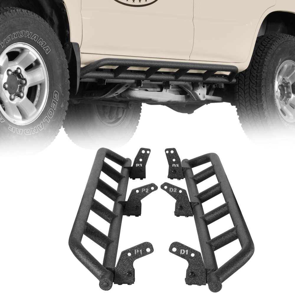 Fit 1996-2002 Toyota 4Runner Steel Tube Slider Rocker Guard Side Door Armor Pair