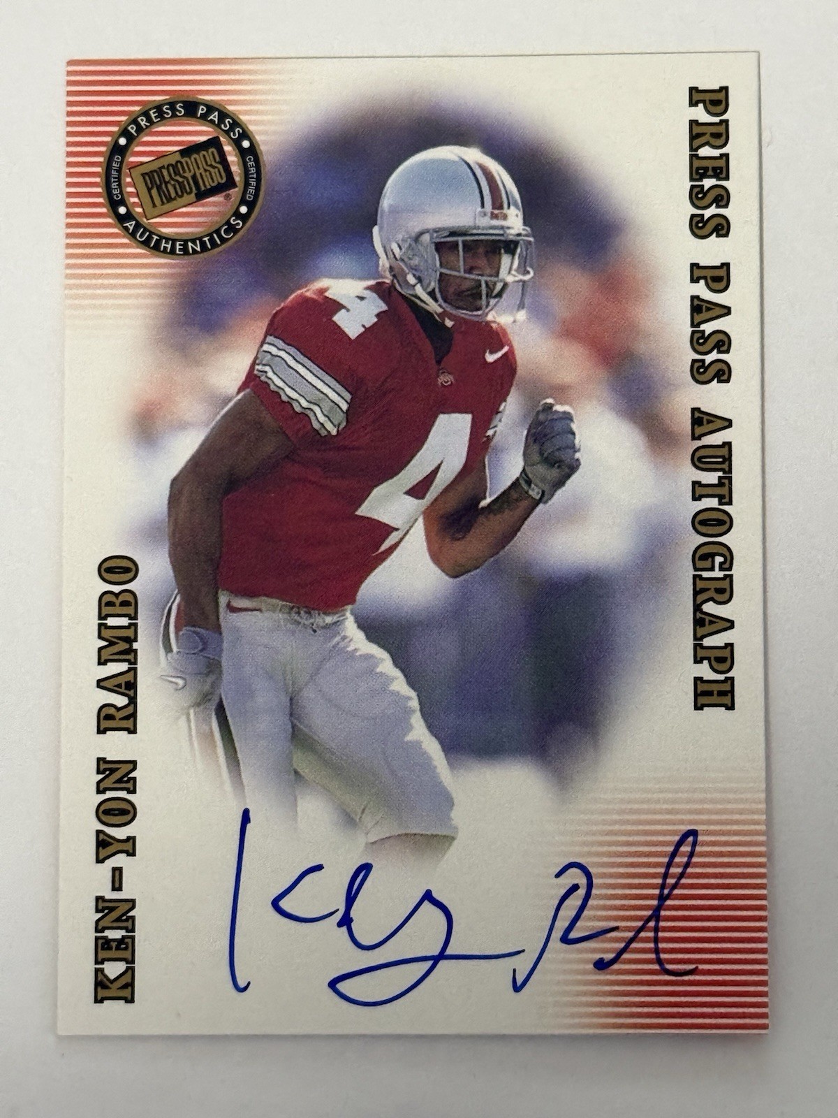 2001 Press Pass Authentics Ken-Yon Rambo RC Auto Signature Edition 2001 Press Pass Authentics Ken-Yon Rambo RC Auto Signature Edition