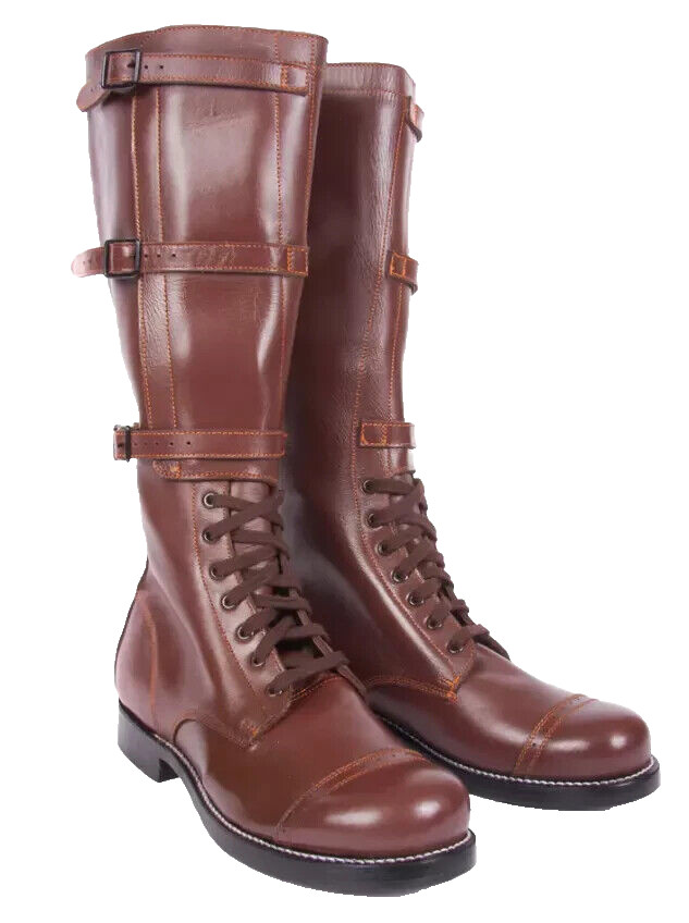 US M40 CAVALRY 3 BUCKLE BROWN LEATHER ,BOOTS OFFICER RIDING BOOTS - Avail Sizes. US M40 CAVALRY 3 BUCKLE BROWN LEATHER ,BOOTS OFFICER RIDING BOOTS - Avail Sizes.