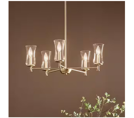 KICHLER Taresa 5-Light Chandelier with Clear Glass in Champagne Bronze # 82427