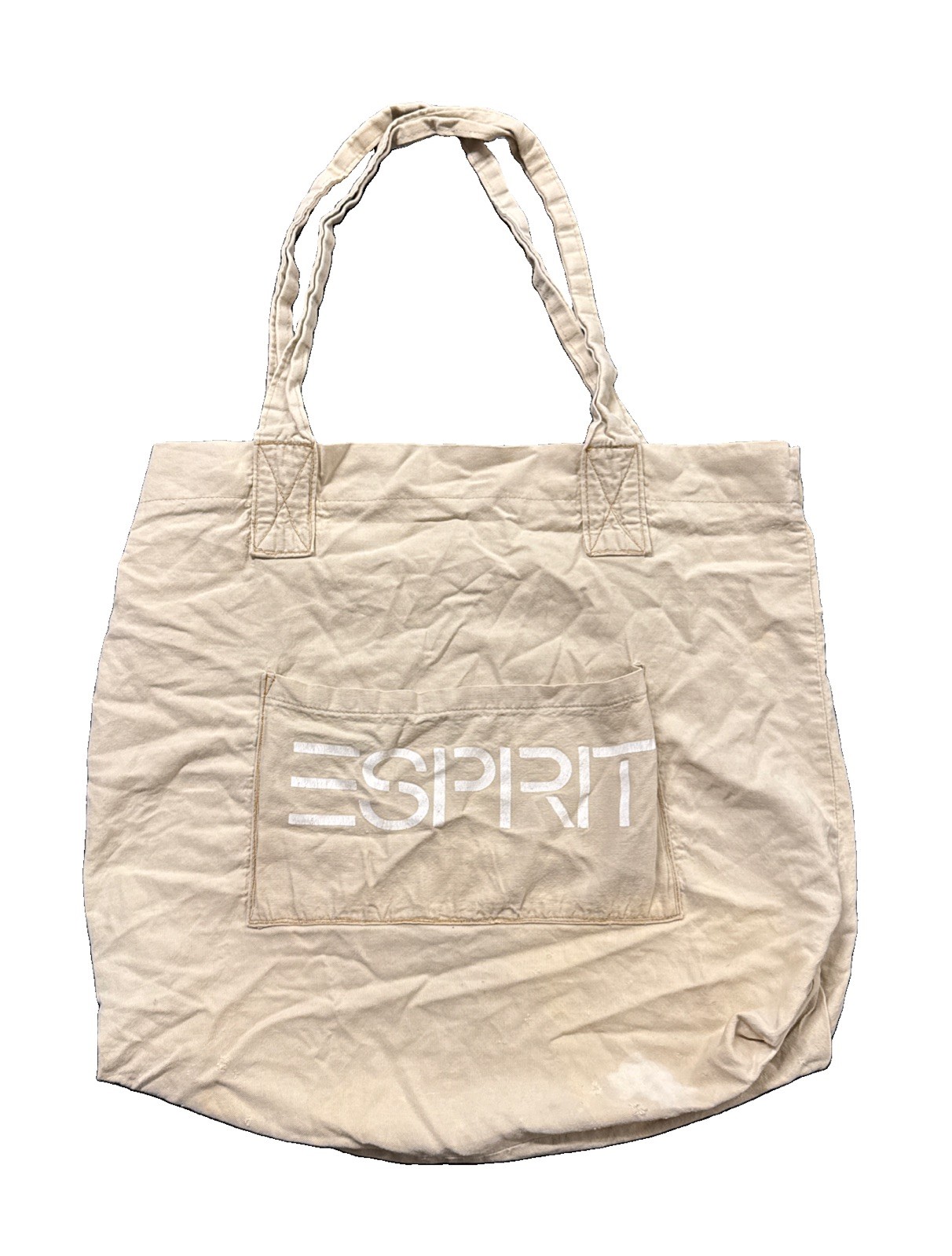Large Vintage ESPRIT Canvas Tote Bag /Khaki Tan Large Vintage ESPRIT Canvas Tote Bag /Khaki Tan