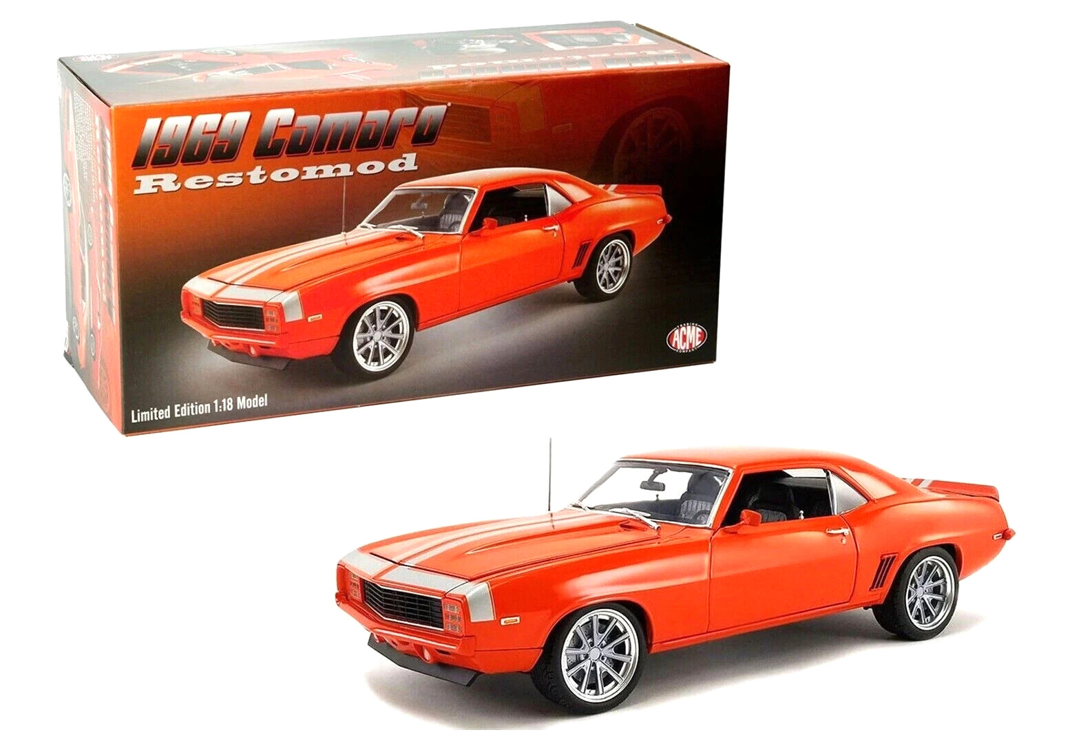 ACME 1969 Chevy Camaro Restomod, Hugger Orange scale 1:18 A1805720 ACME 1969 Chevy Camaro Restomod, Hugger Orange scale 1:18 A1805720