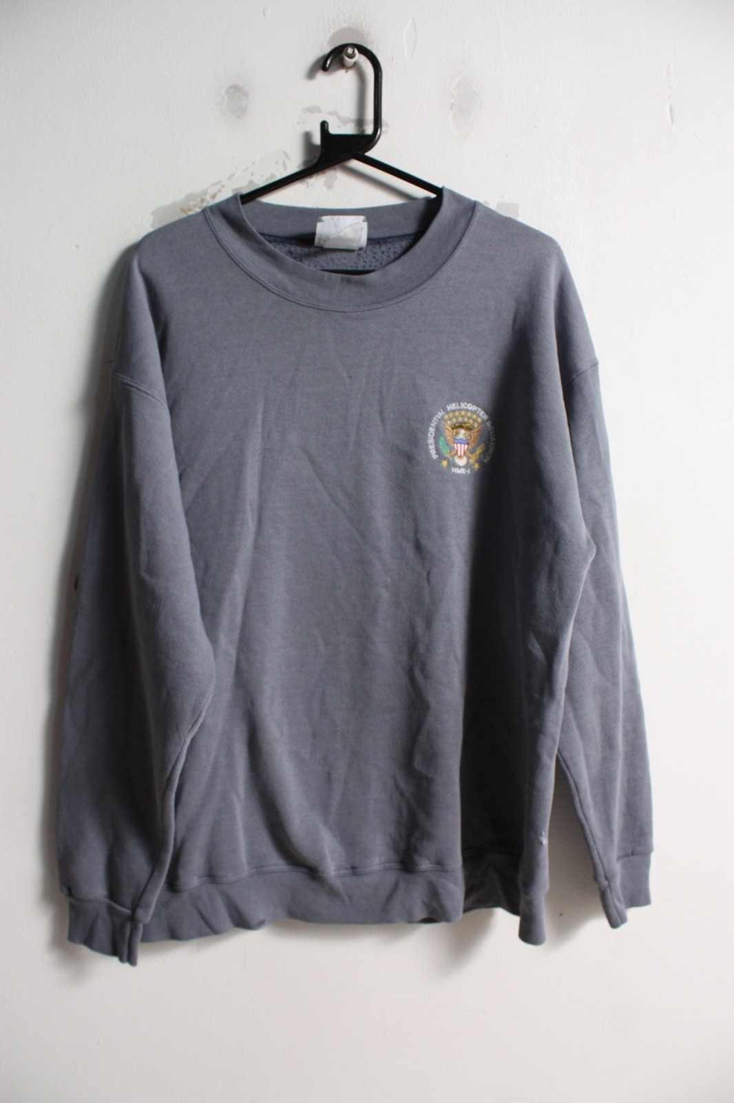 Vintage USA Presidential Helicopter Squadron Sweatshirt Grey - Size Large L (K82