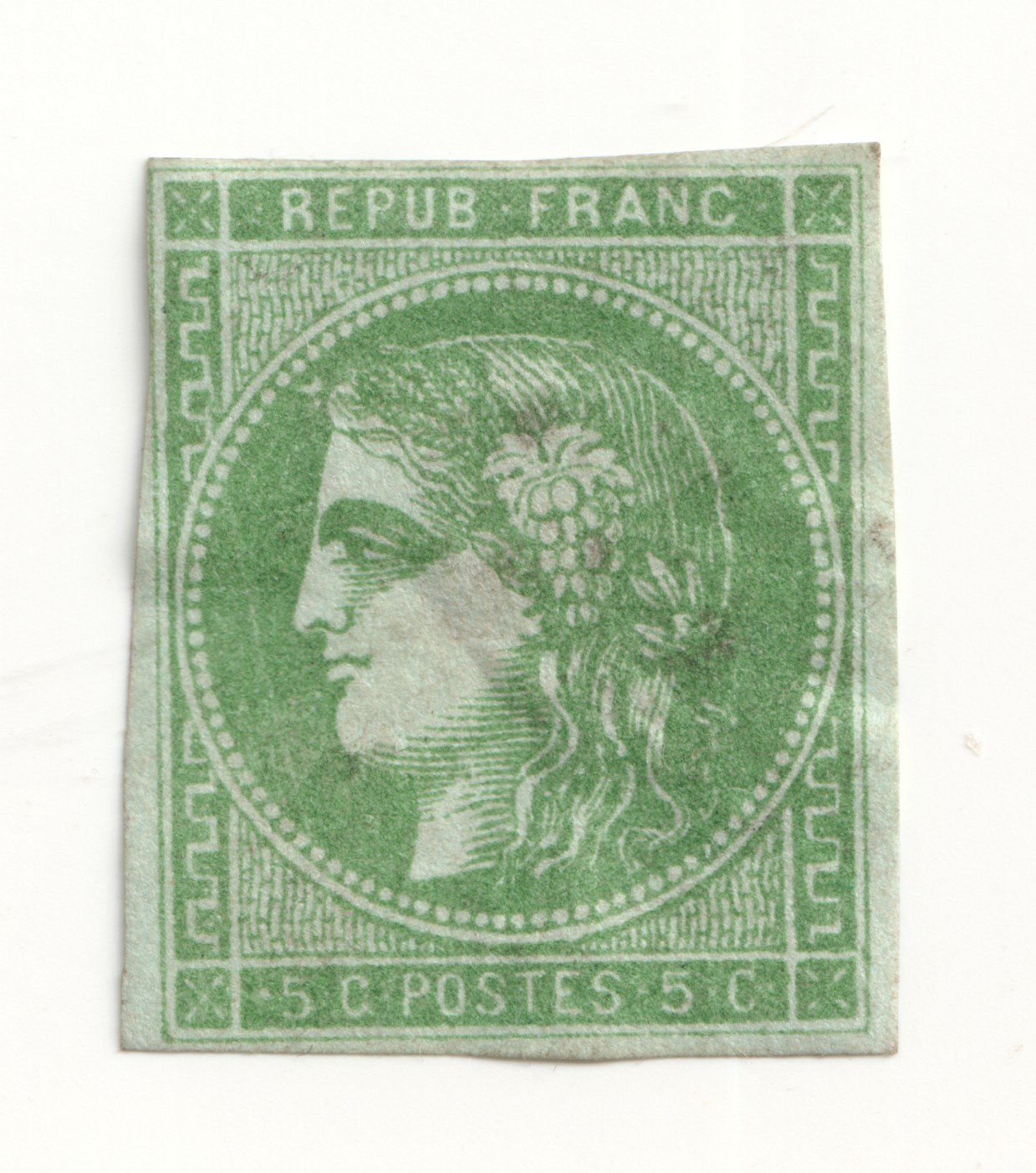 FRANCE 1870 Ceres 15c green SG158 - Mint or light used (residue on rev) FRANCE 1870 Ceres 15c green SG158 - Mint or light used (residue on rev)