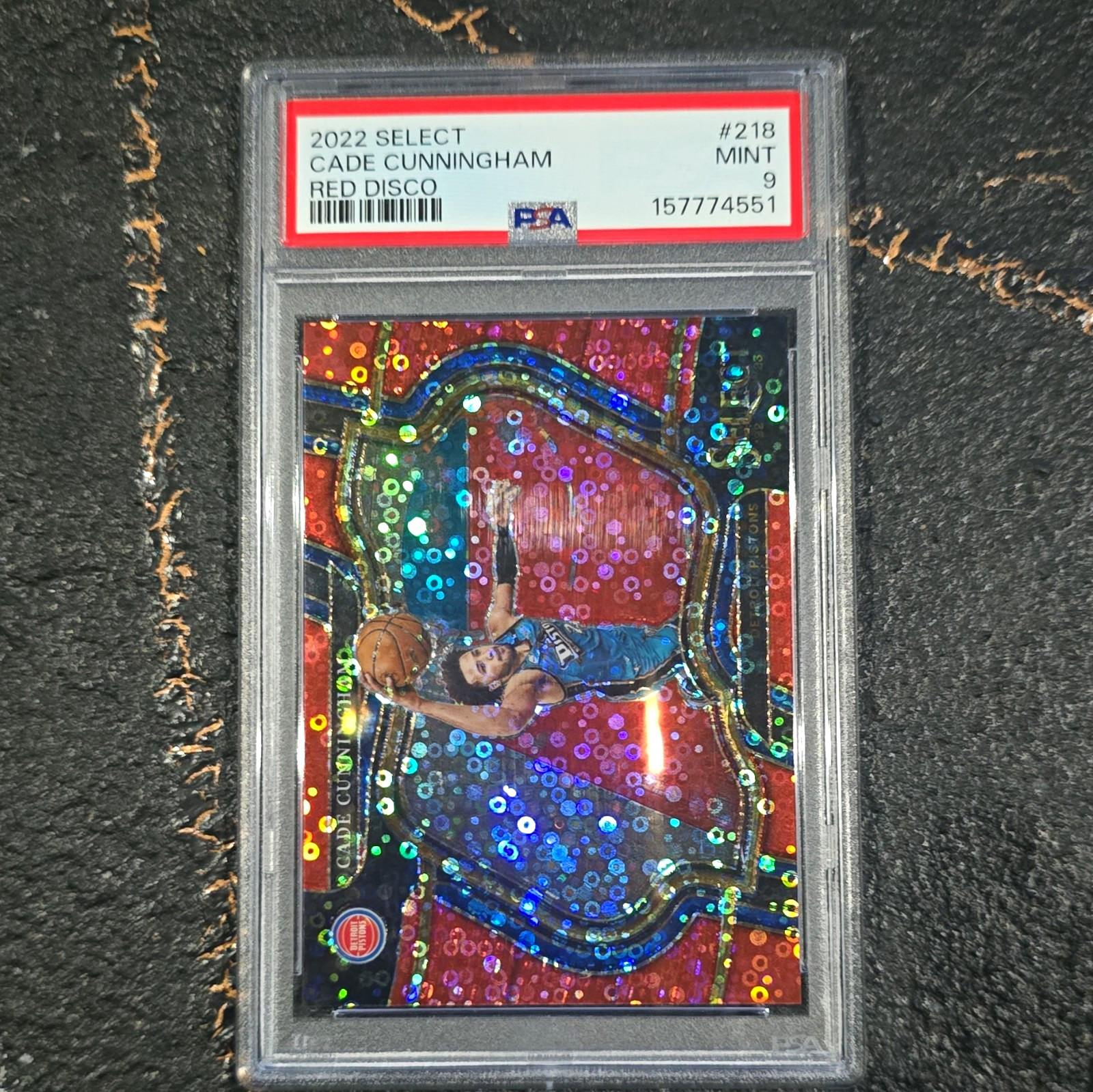 Panini 2022-23 Select Courtside Cade Cunningham #218 Red Disco /49 PSA 9 Panini 2022-23 Select Courtside Cade Cunningham #218 Red Disco /49 PSA 9