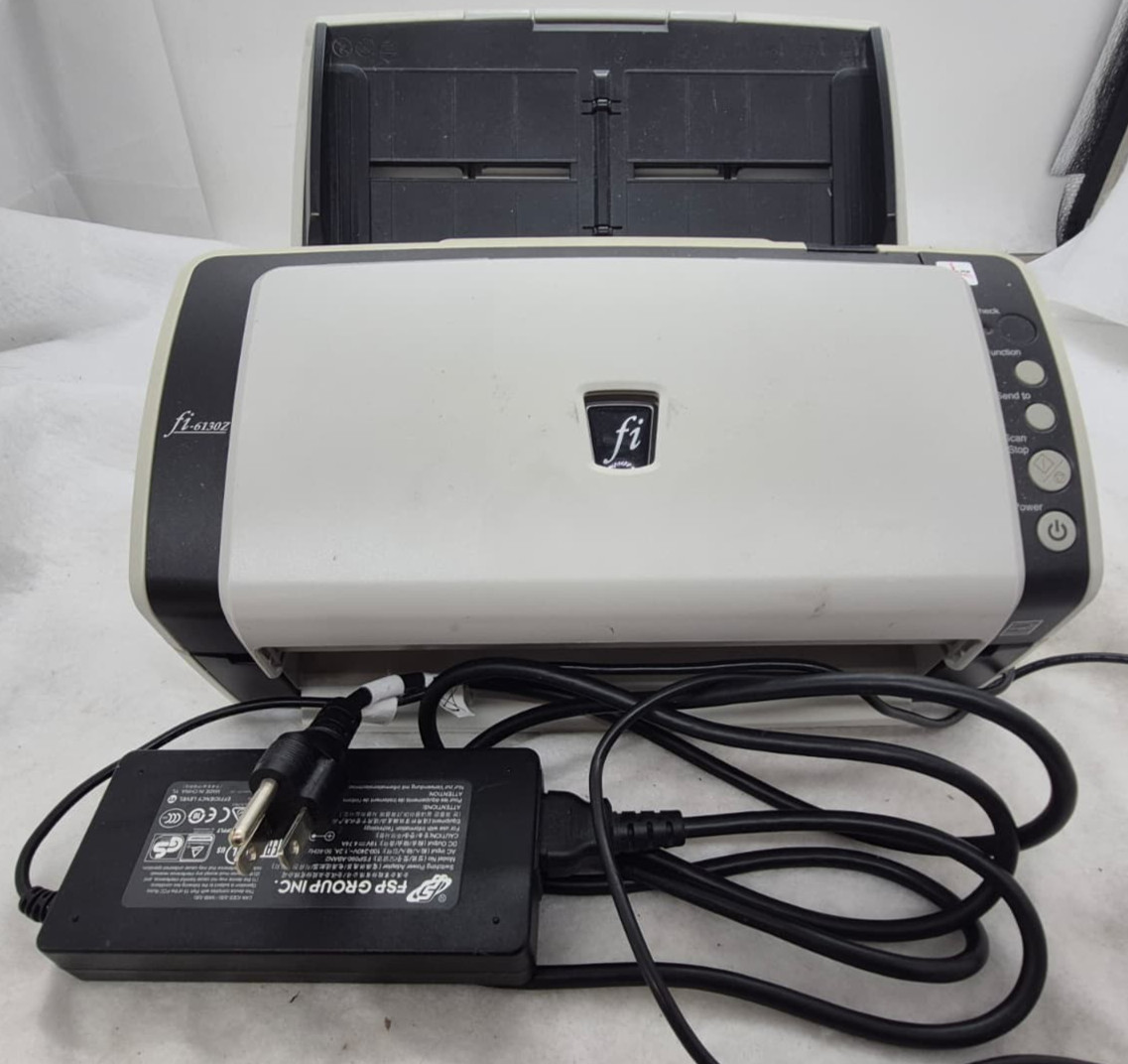 Fujitsu Fi-6130z Document Scanner W/ AC Adapter & Document Tray
