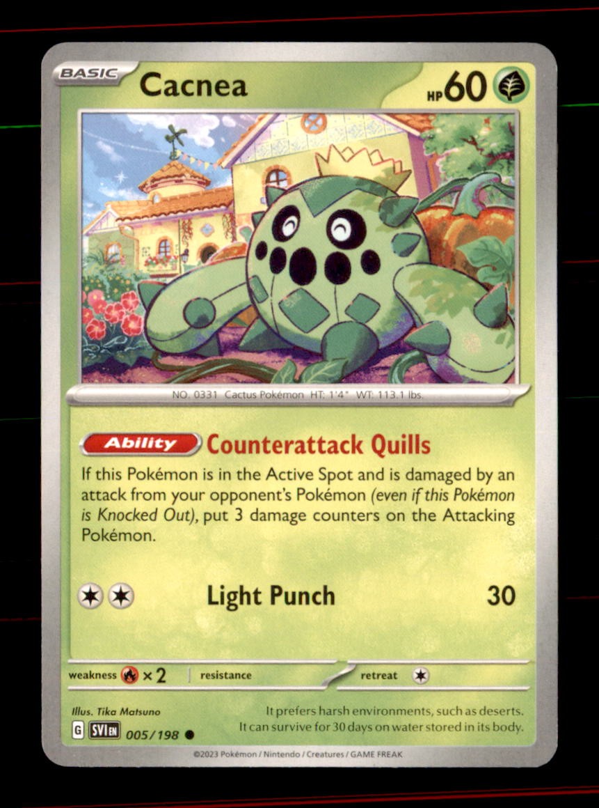 Cacnea 005/198 Common Scarlet & Violet Pokemon Near Mint Cacnea 005/198 Common Scarlet & Violet Pokemon Near Mint