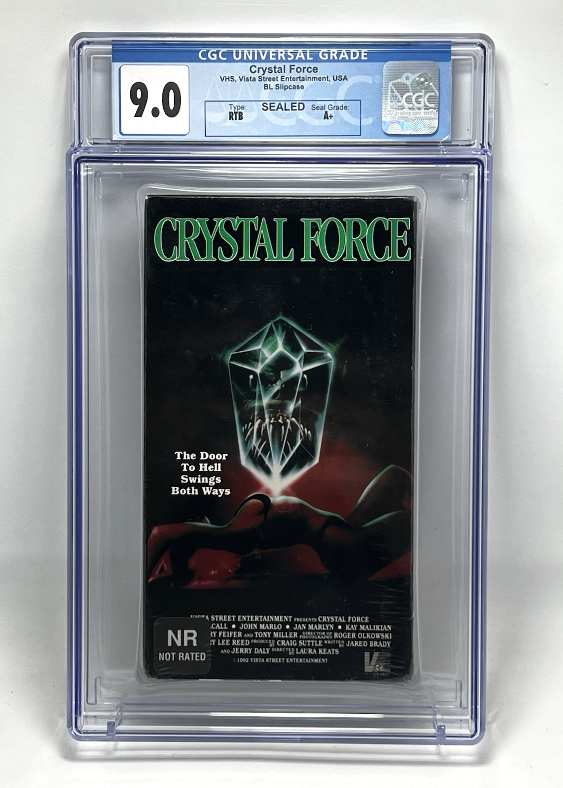 Crystal Force VHS CGC 9.0 A+ 1992 Sealed 1ST PRINT Not Rated RARE Cult Horror