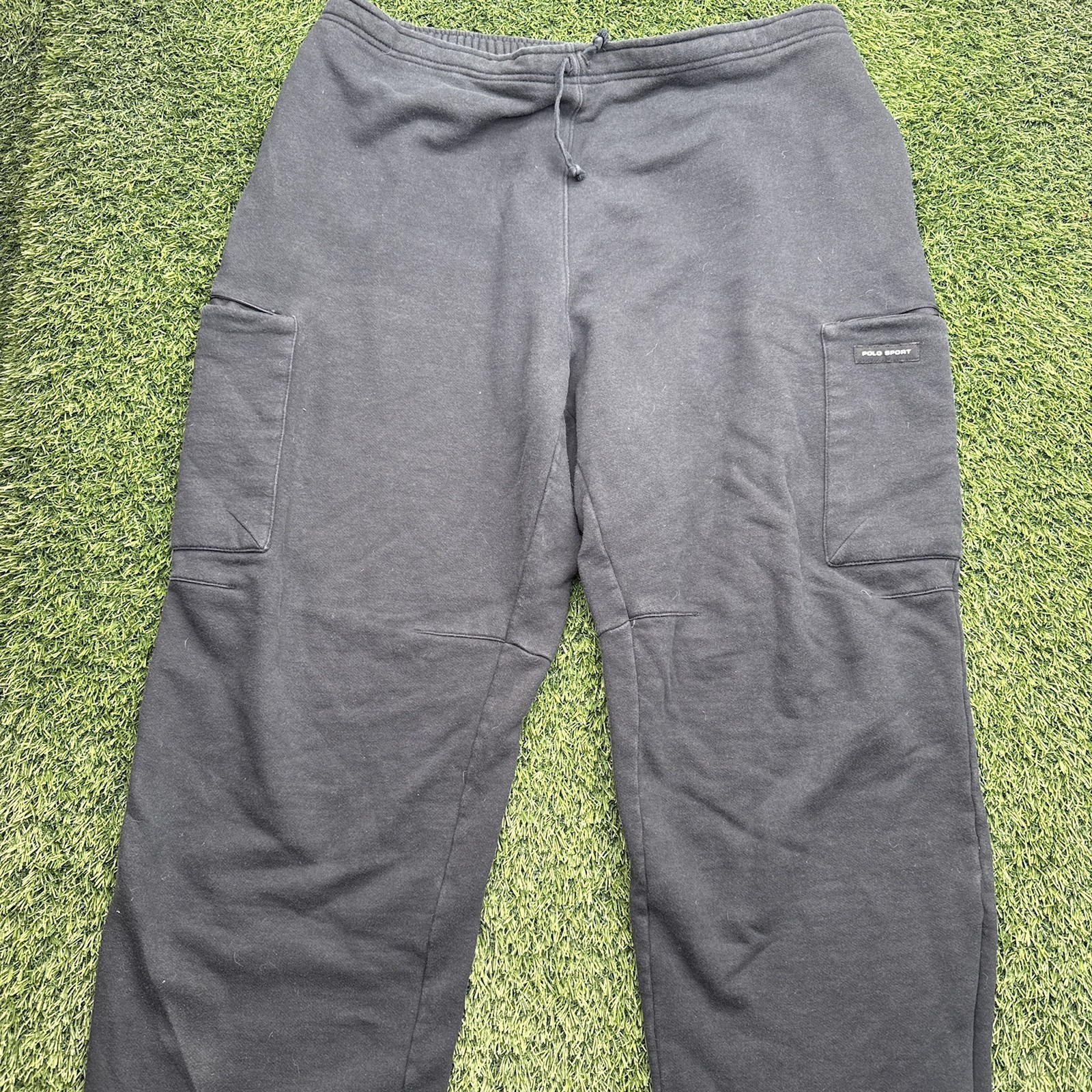 Vintage 90s Polo Sport Ralph Lauren Cargo Sweatpants Mens XL Black Cotton Blend Vintage 90s Polo Sport Ralph Lauren Cargo Sweatpants Mens XL Black Cotton Blend