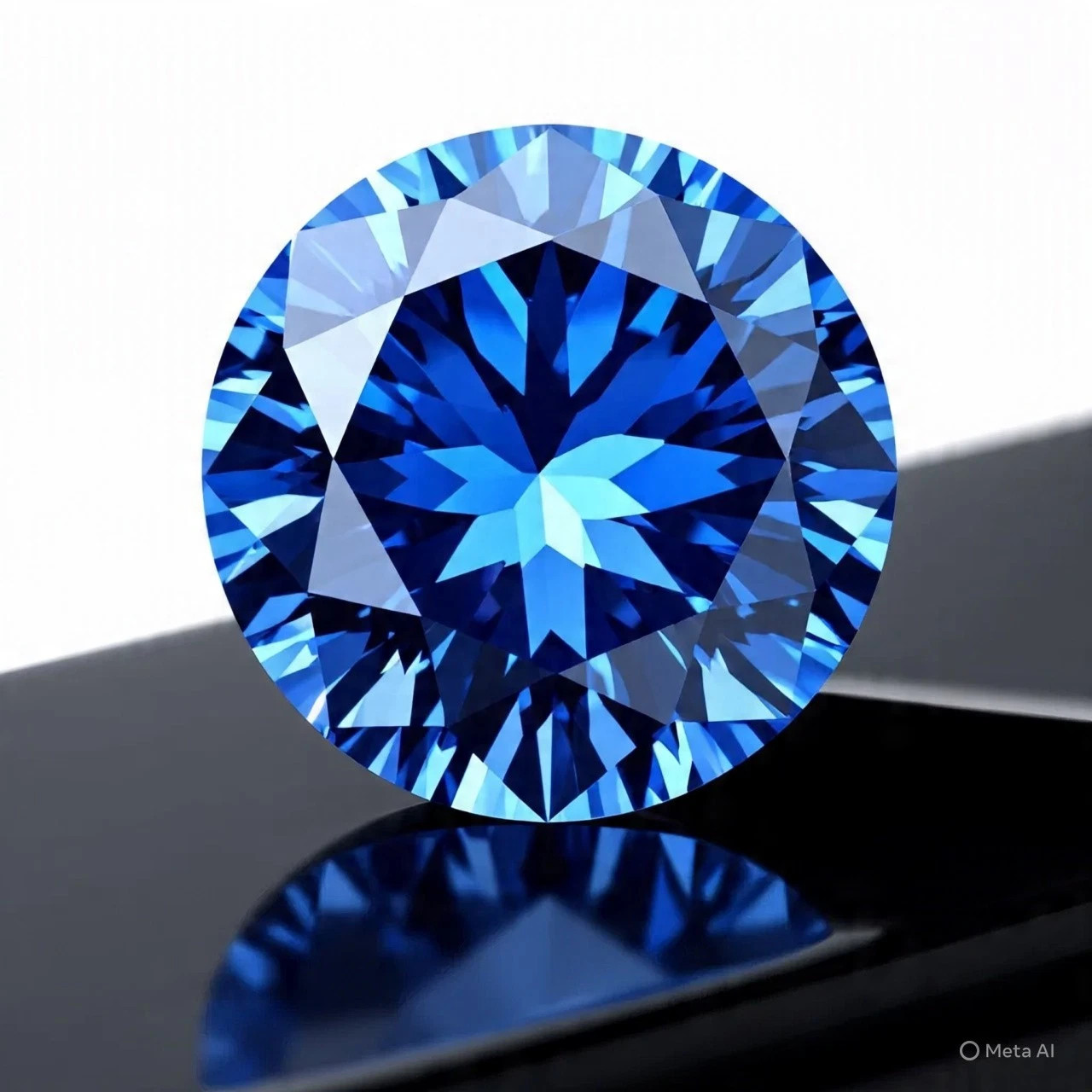 6X6 MM Round Blue Color VVS1 Clarity LAB GROWN CVD Diamond GIE CERTIFIED