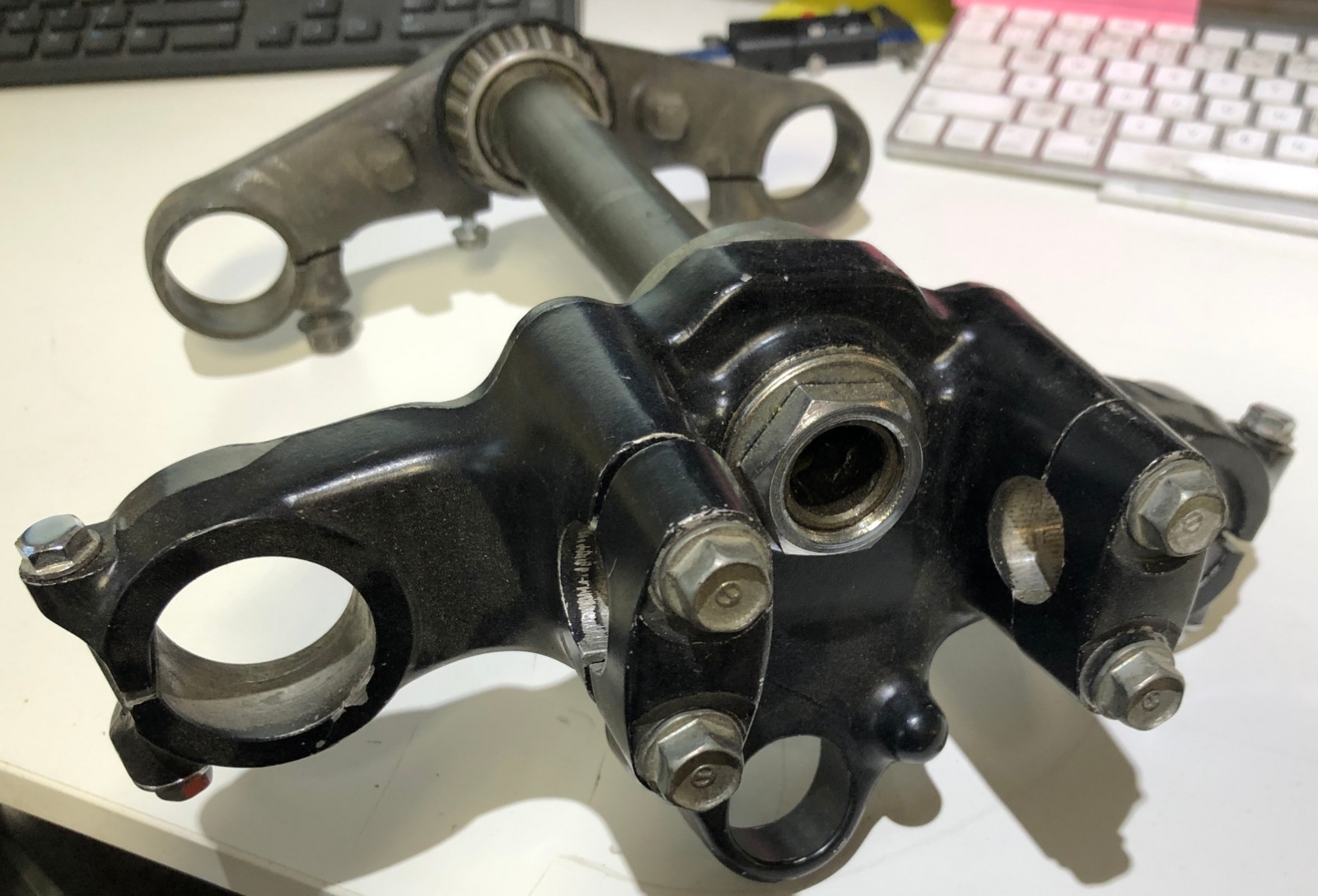 1982 Honda CX500 Turbo CX500TC OEM Complete Front Triple Tree Steering Stem MC7