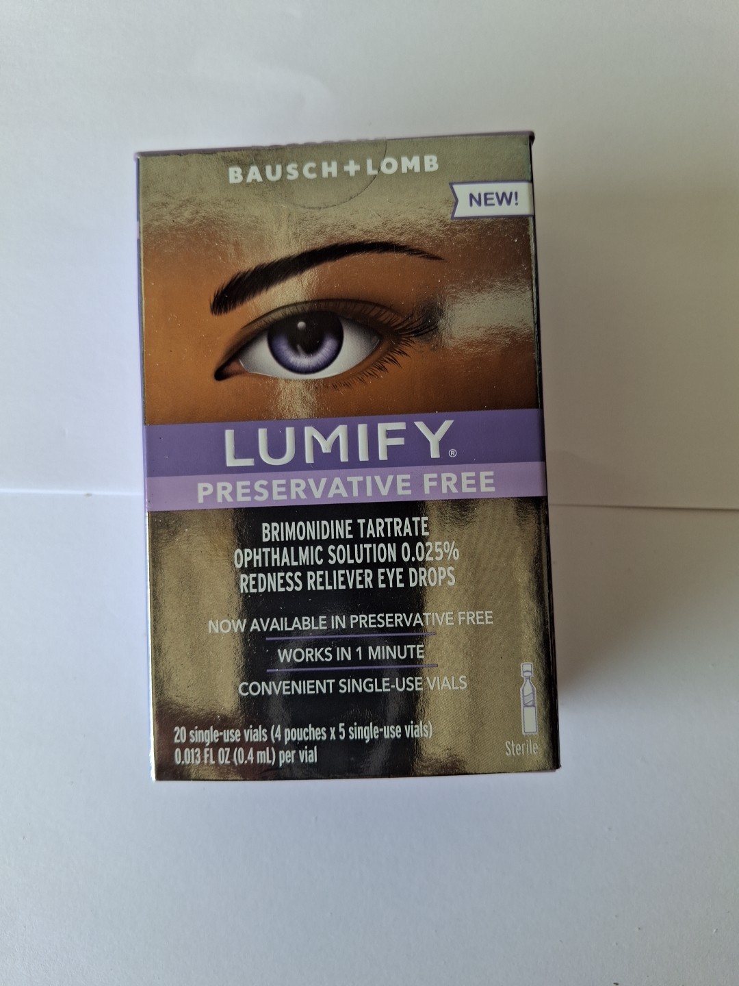 Bausch+ Lomb. Lumify. 20 Single-use Vials. 0.4ml Bausch+ Lomb. Lumify. 20 Single-use Vials. 0.4ml
