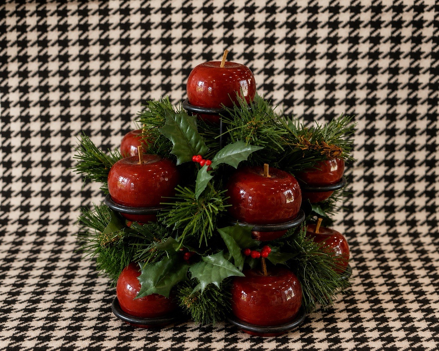 VTG Christmas Wooden Apple Tree Centerpiece Farmhouse Country Primitive Holiday