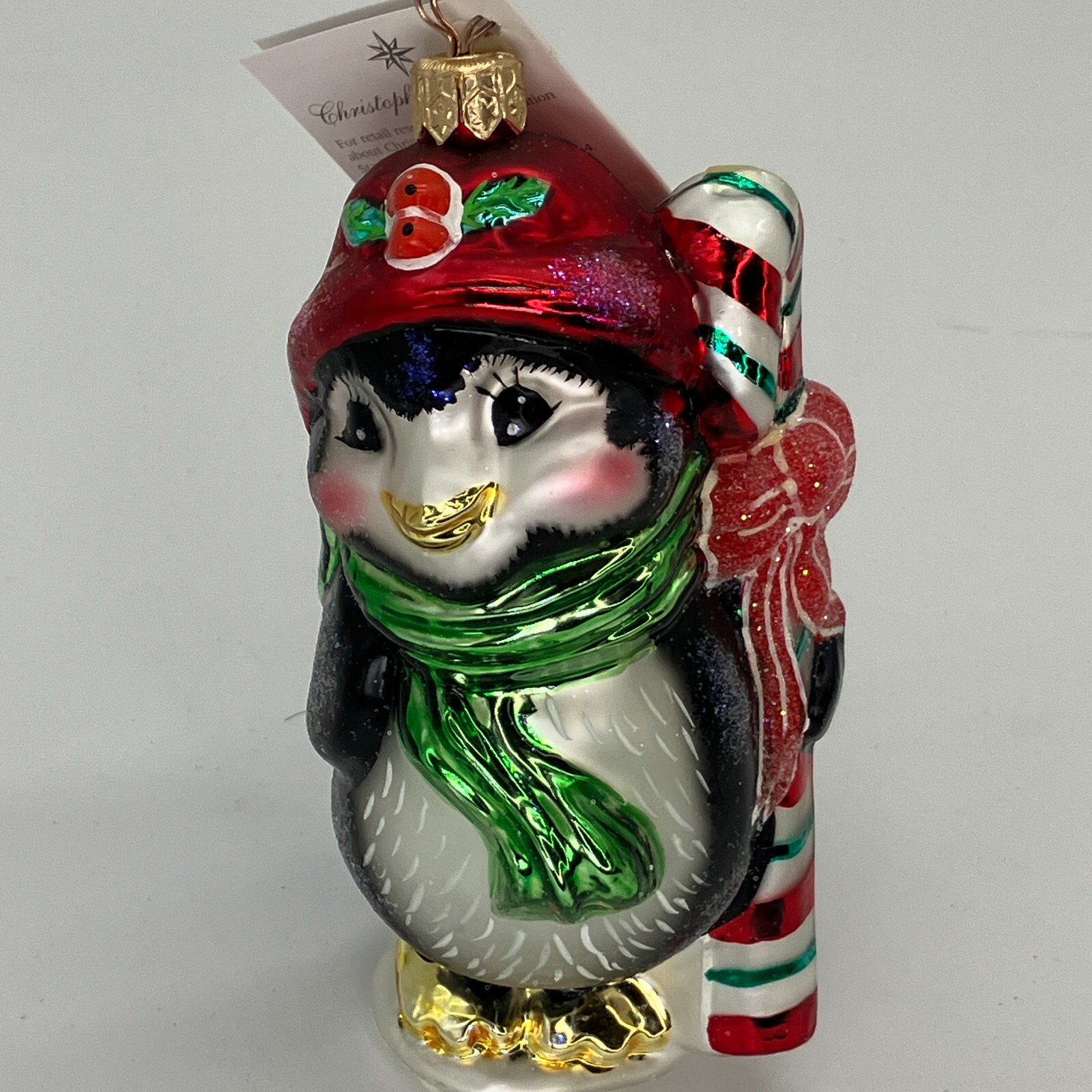 Vintage NEW Christopher RADKO 1999 PEPPERMINT PENNY 99-047-0 Ornament Penguin