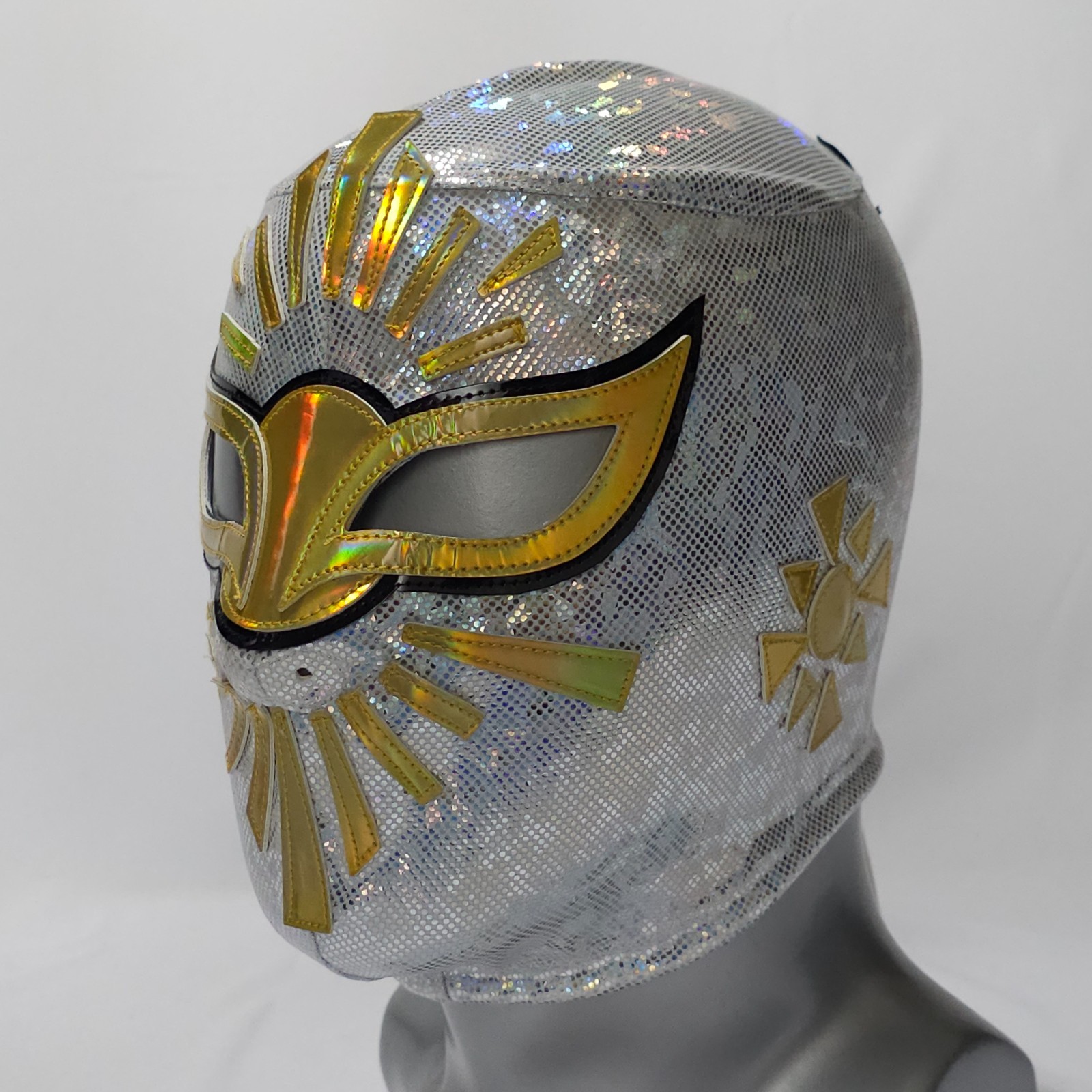 SILVER AND GOLD WRESTLING MASK LUCHADOR WRESTLER LUCHA LIBRE COSTUME COSPLAY SILVER AND GOLD WRESTLING MASK LUCHADOR WRESTLER LUCHA LIBRE COSTUME COSPLAY