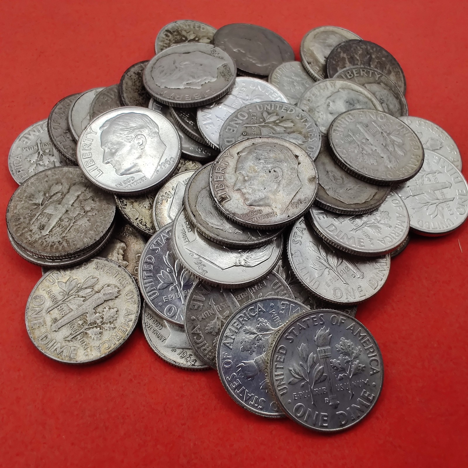 Roosevelt Dimes 1946-1964 90% Silver YOU CHOOSE HOW MANY Roosevelt Dimes 1946-1964 90% Silver YOU CHOOSE HOW MANY