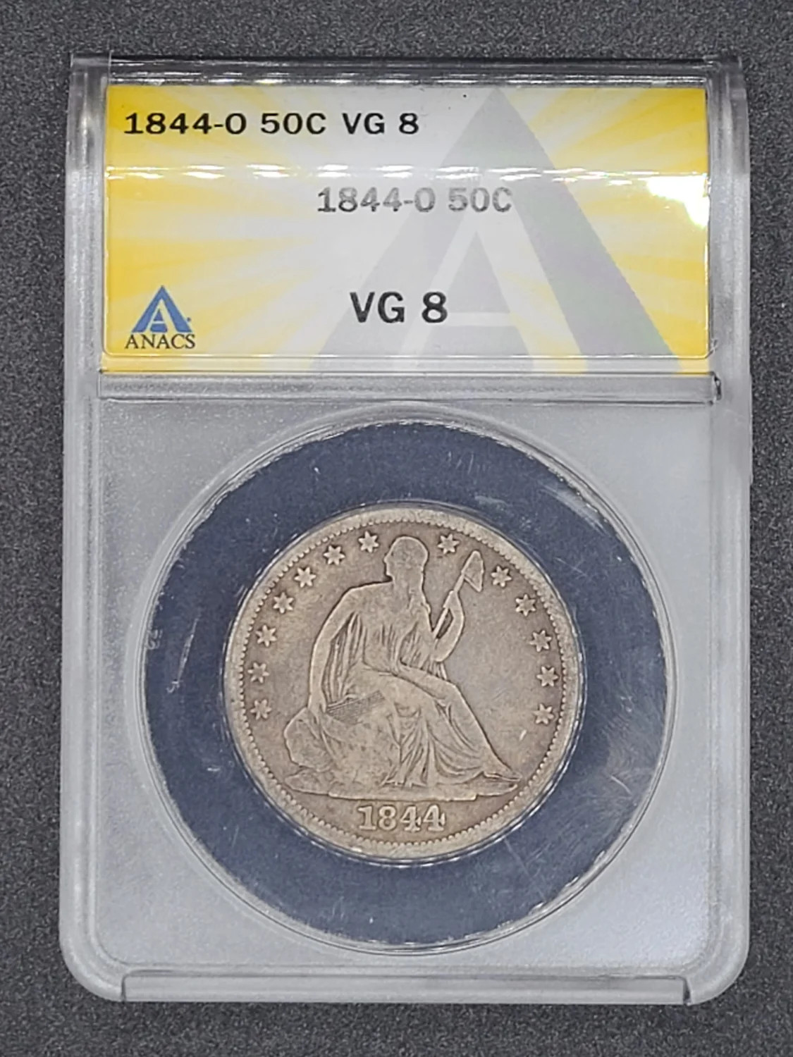 1844-O Half Dollars Liberty Seated ANACS VG-8