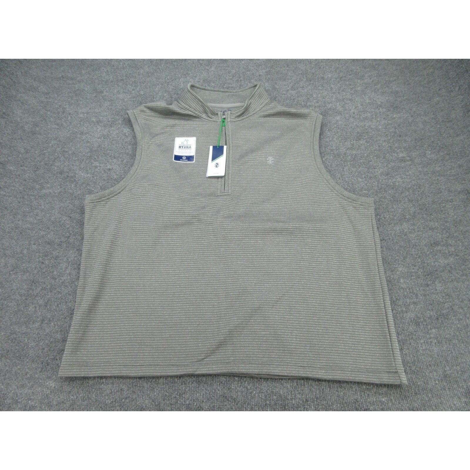 IZOD Mens Vest NWT Regular Gray Hydra Shield Quarter Zip XXL