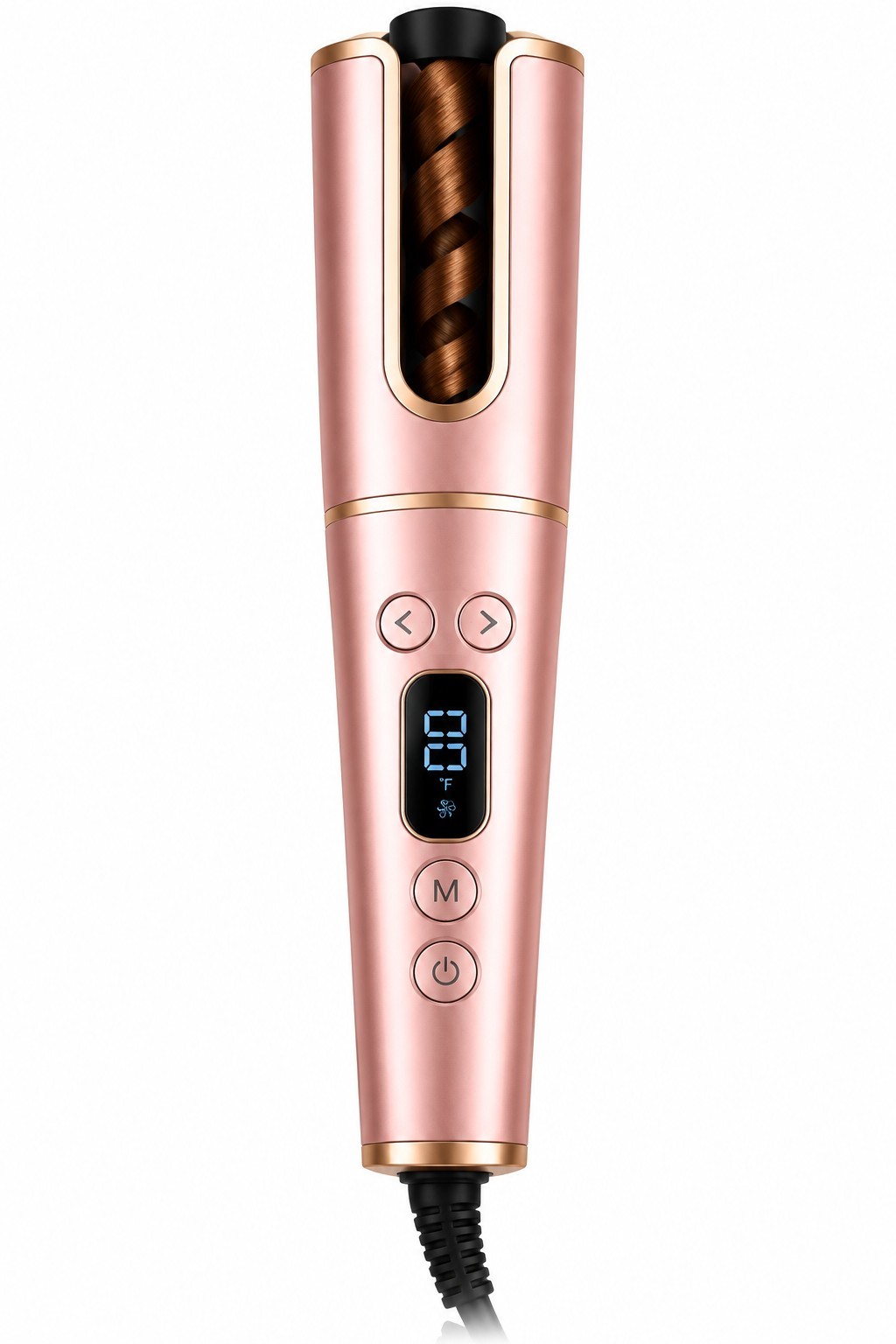 Automatic Hair Curler with LCD Display – 1” Rotating Barrel, 4 Heat Settings, 3 