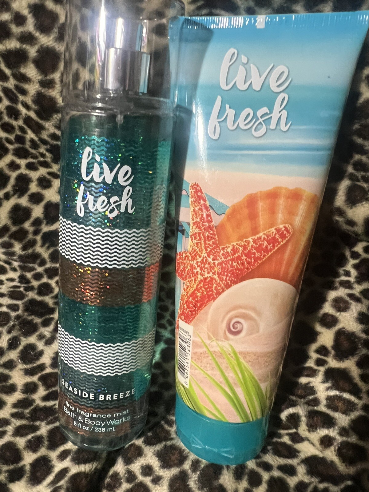 Bath & Body Works 1 X LIVE FRESH 8oz FRAGRANCE MIST 8 Oz. BODY CREAM DUO