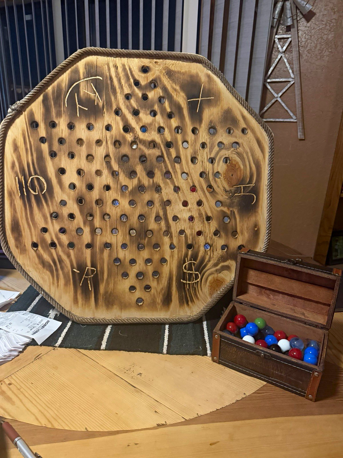 Chinese Checkers Vintage Wooden Board Game w/ Marbles & Storage Box Chinese Checkers Vintage Wooden Board Game w/ Marbles & Storage Box