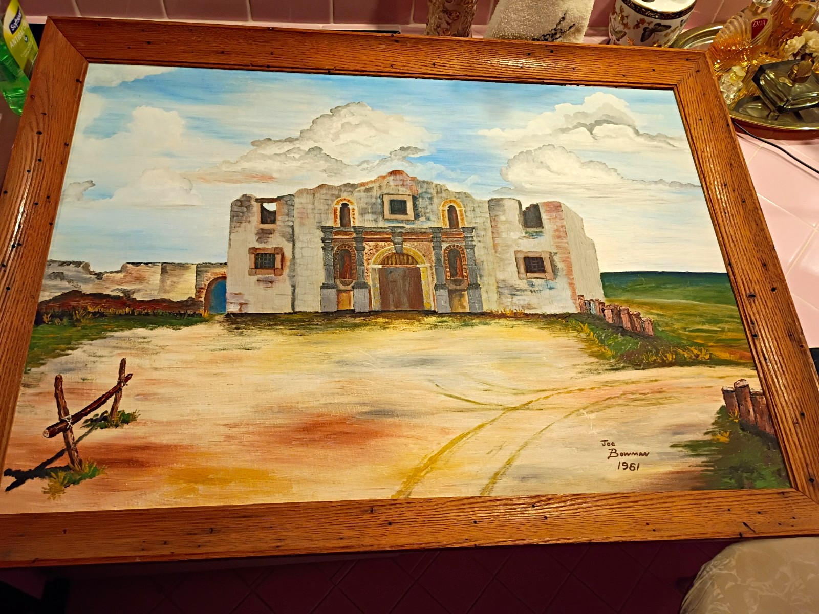 1961 Alamo Oil Painting By Joe Bowman 31 X 23\ 1961 Alamo Oil Painting By Joe Bowman 31 X 23\
