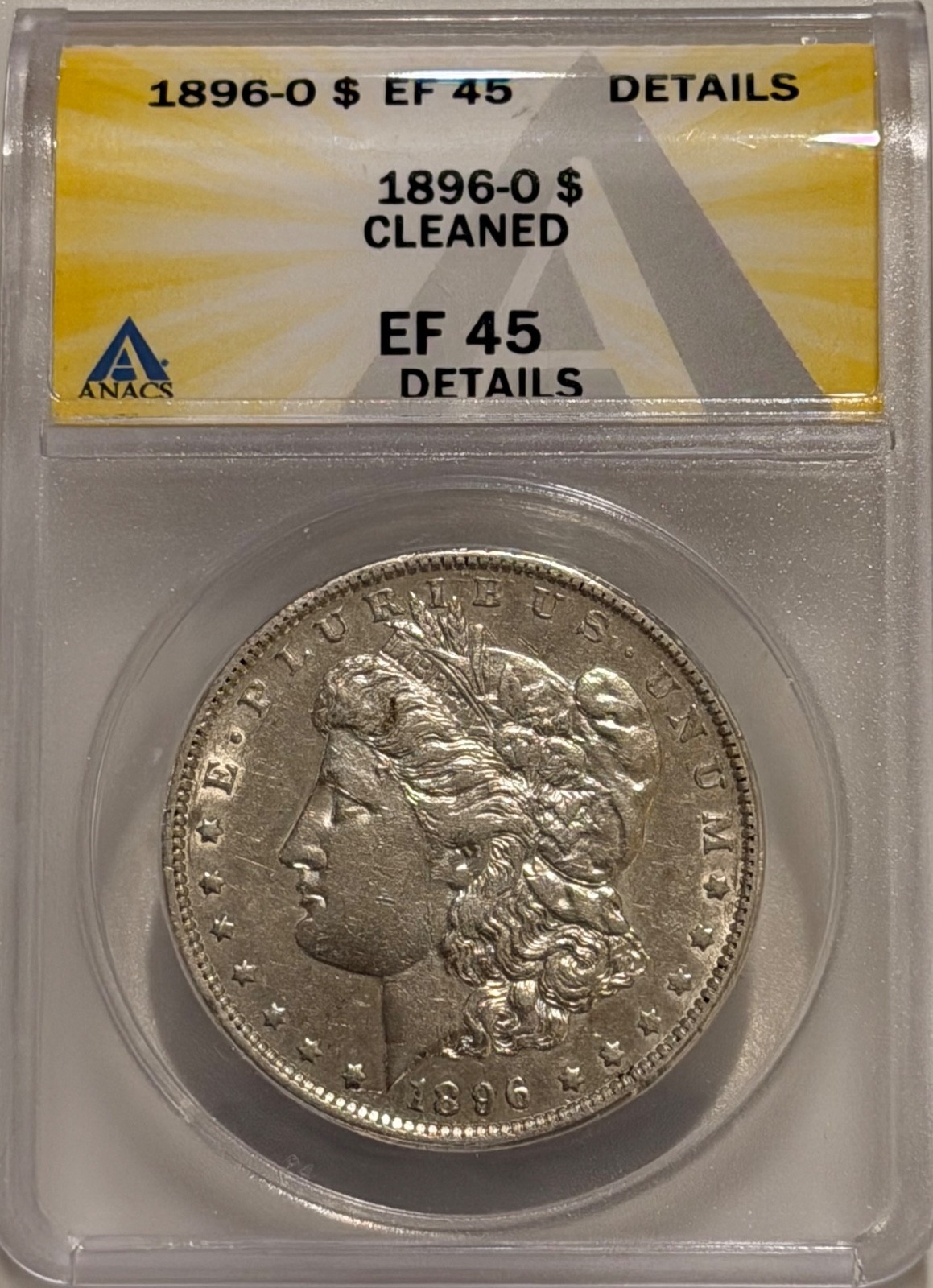 1896 O Morgan Silver Dollar ANACS XF Details Tougher Date Morgan