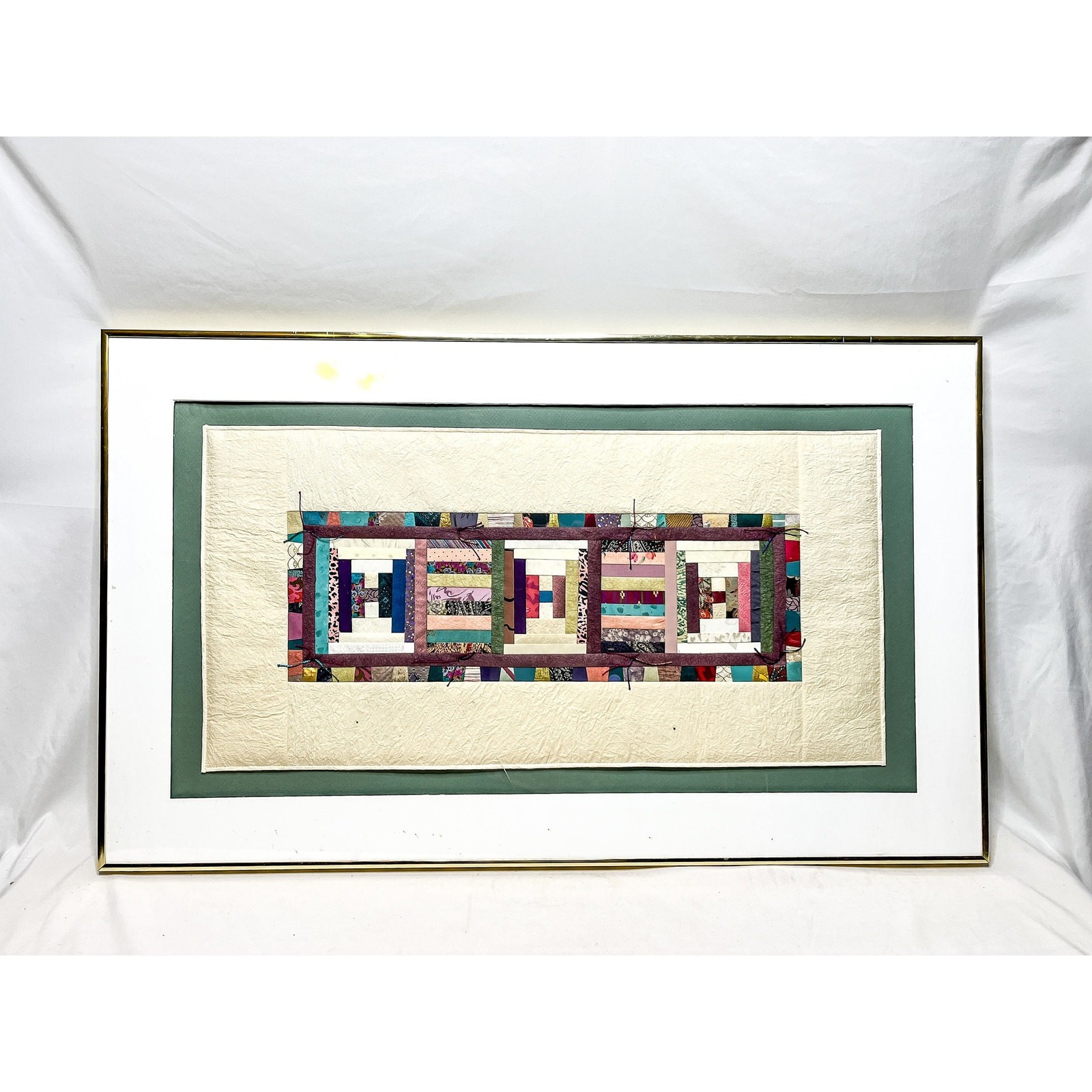 Vintage 1980\'s Lucinda Carlstrom Mixed Media Geometric Wall Art Signed Vintage 1980\'s Lucinda Carlstrom Mixed Media Geometric Wall Art Signed