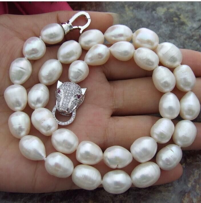 18 inch Gorgeous HUGE AAAA 10-11mm natural Akoya White Pearl necklace 925S