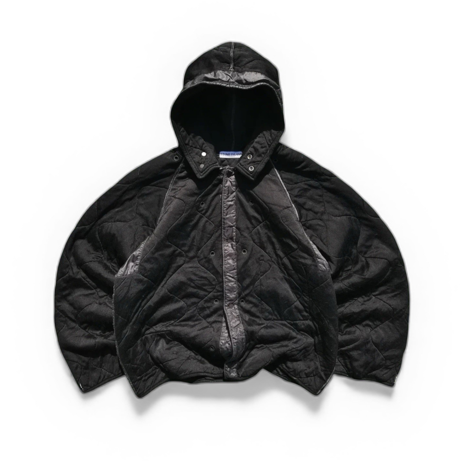 VINTAGE A/W 2007 Stone Island Quilted Hooded Inner Liner Jacket Black Size L VINTAGE A/W 2007 Stone Island Quilted Hooded Inner Liner Jacket Black Size L