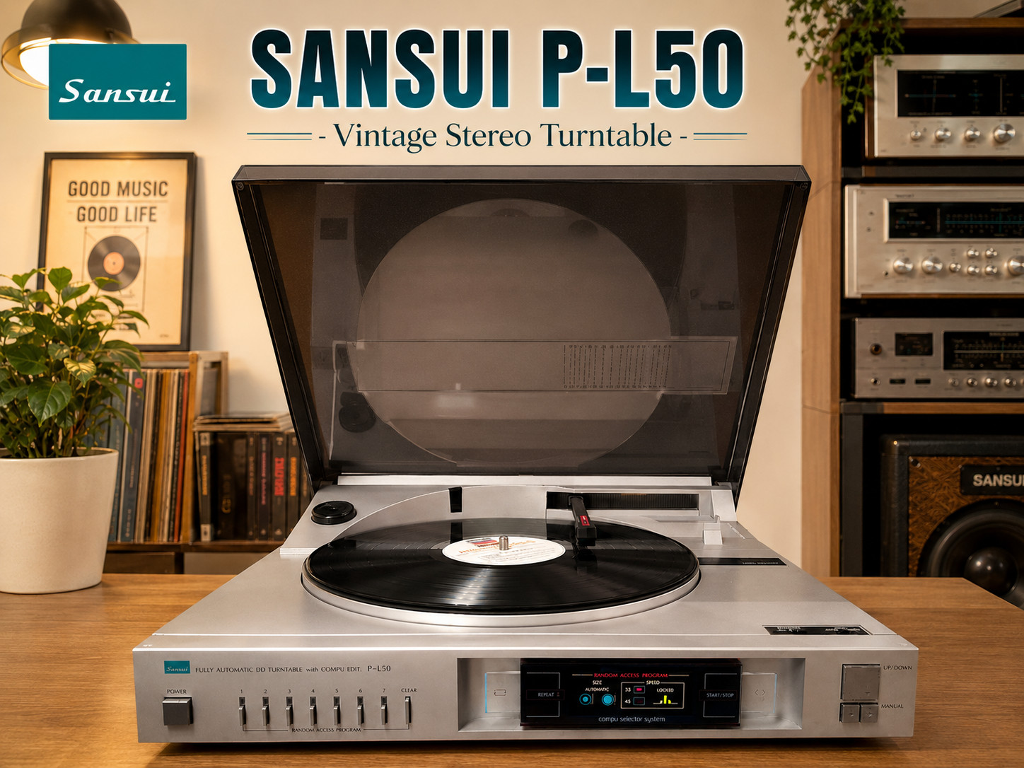 SANSUI P-L50 πRaReπ Vintage Stereo Turntable SANSUI P-L50 πRaReπ Vintage Stereo Turntable